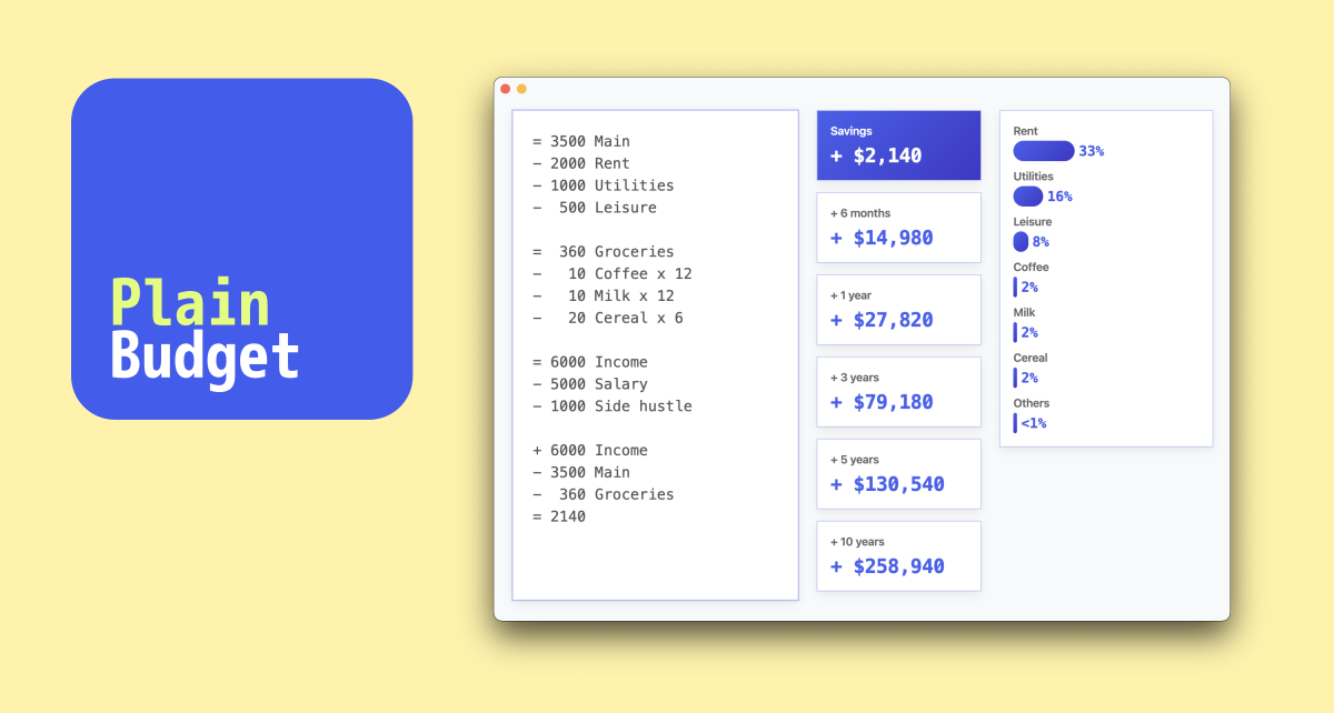 PlainBudget – Minimalist Plain Text Budgeting